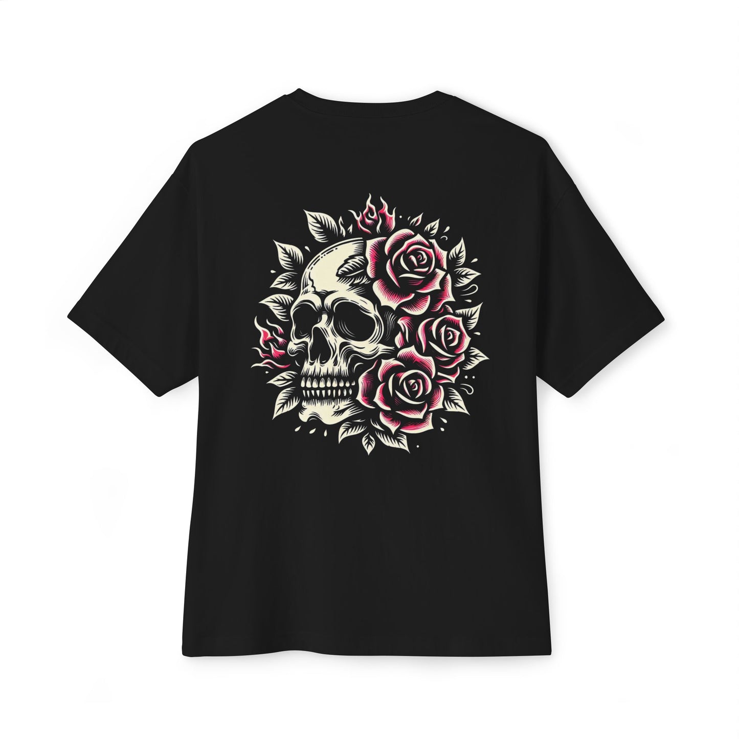 Thread and Thorn Skull Unisex Oversized Boxy Tee | Casual Streetwear, Gift for Her/Him, Trendy Summer Tee, Gothic Fashion, Edgy Look
