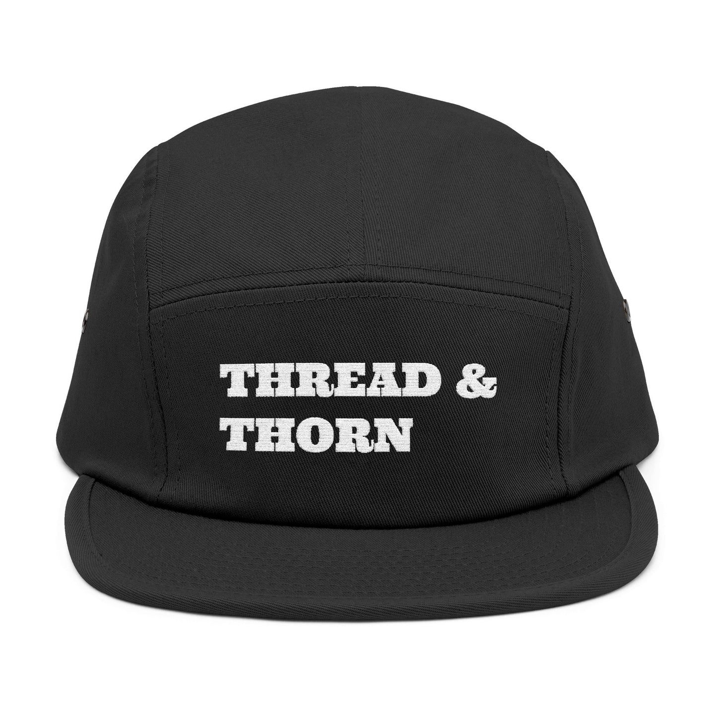 Thread & Thorn 5 Panel Cap - Trendy Casual Hat for Everyday Use, Adjustable Fit, Perfect for Outdoors, Festivals, and Gifts
