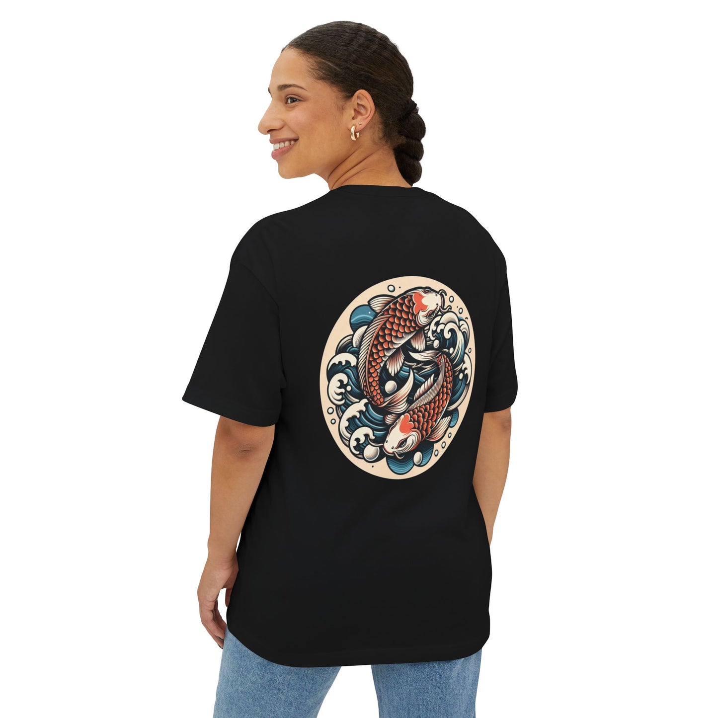 Thread and Thorn Koi Stylish Unisex Graphic Tee with Koi Design, Streetwear, Gift for Him/Her, Casual Outfit, Summer Essential, Art-Inspired Fashion