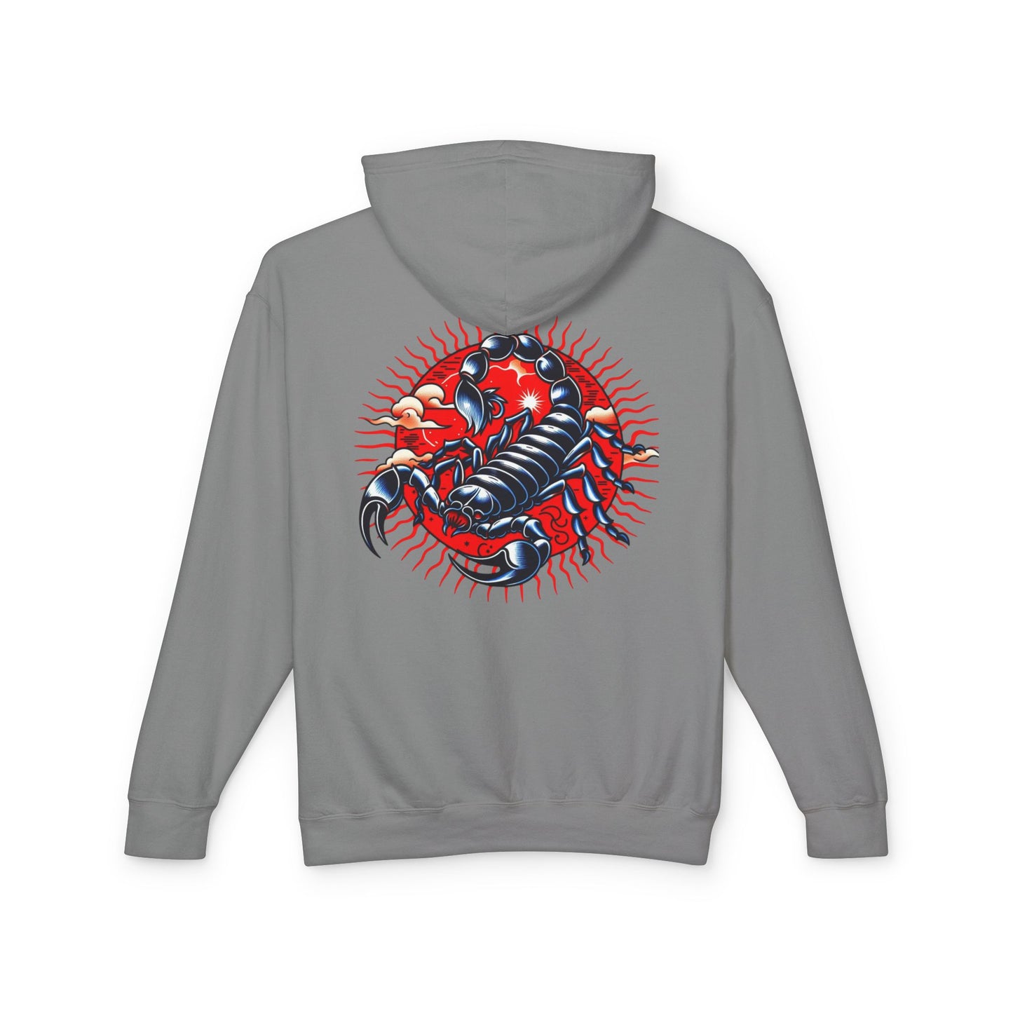 Thread and Thorn Scorpio Graphic Hoodie, Unisex Lightweight, Stylish Pullover, Comfortable Layering, Trendy Sweatshirt