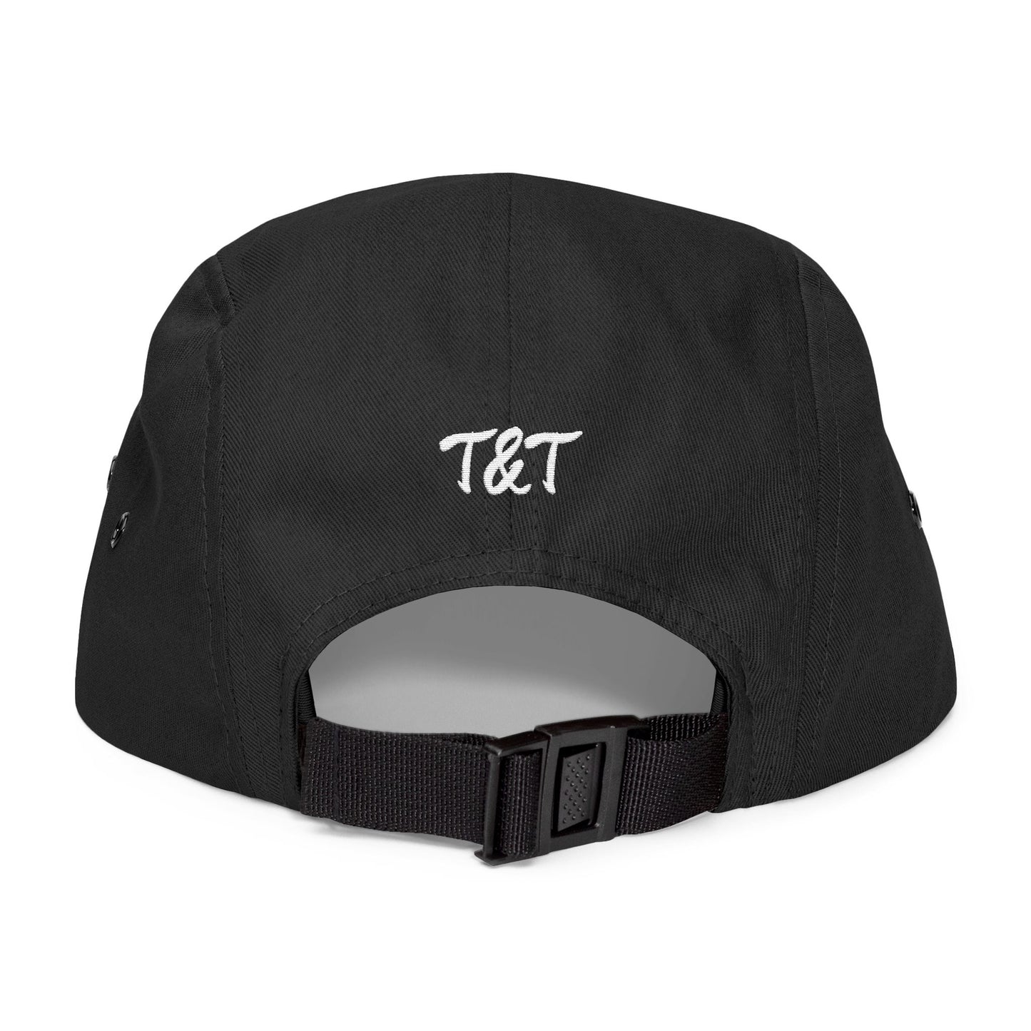 Thread and Thorn Skull Embroidered 5 Panel Cap - Floral Skull Design, Adjustable Hat, Streetwear Accessory, Unisex Headwear, Gift for Him/Her