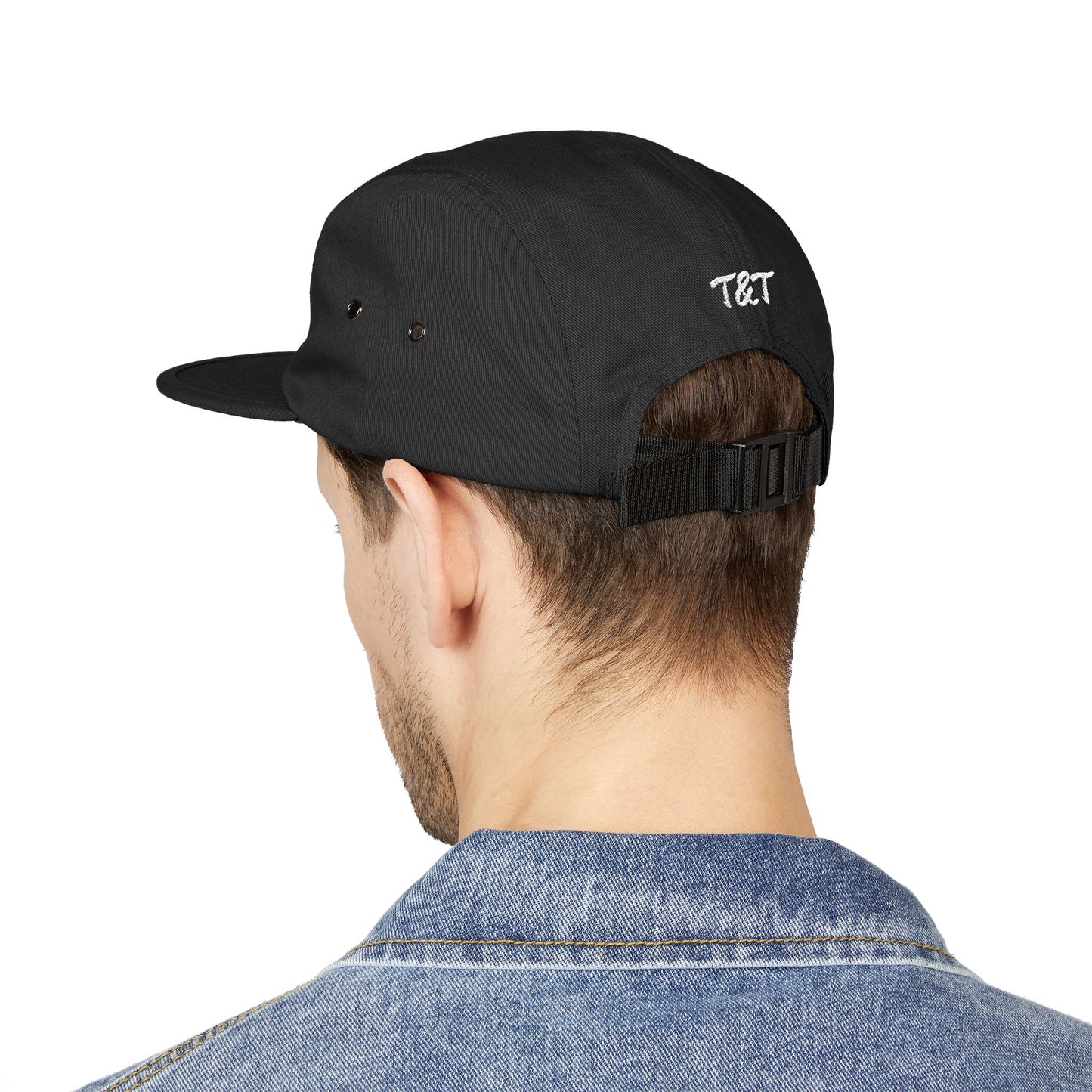 Thread and Thorn Skull Embroidered 5 Panel Cap - Floral Skull Design, Adjustable Hat, Streetwear Accessory, Unisex Headwear, Gift for Him/Her