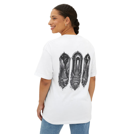 Thread and Thorn Mystical Oversized Boxy Tee | Graphic T-Shirt for Dreamers, Spiritual Believers, Everyday Wear, Gift for Her, Casual Fashion