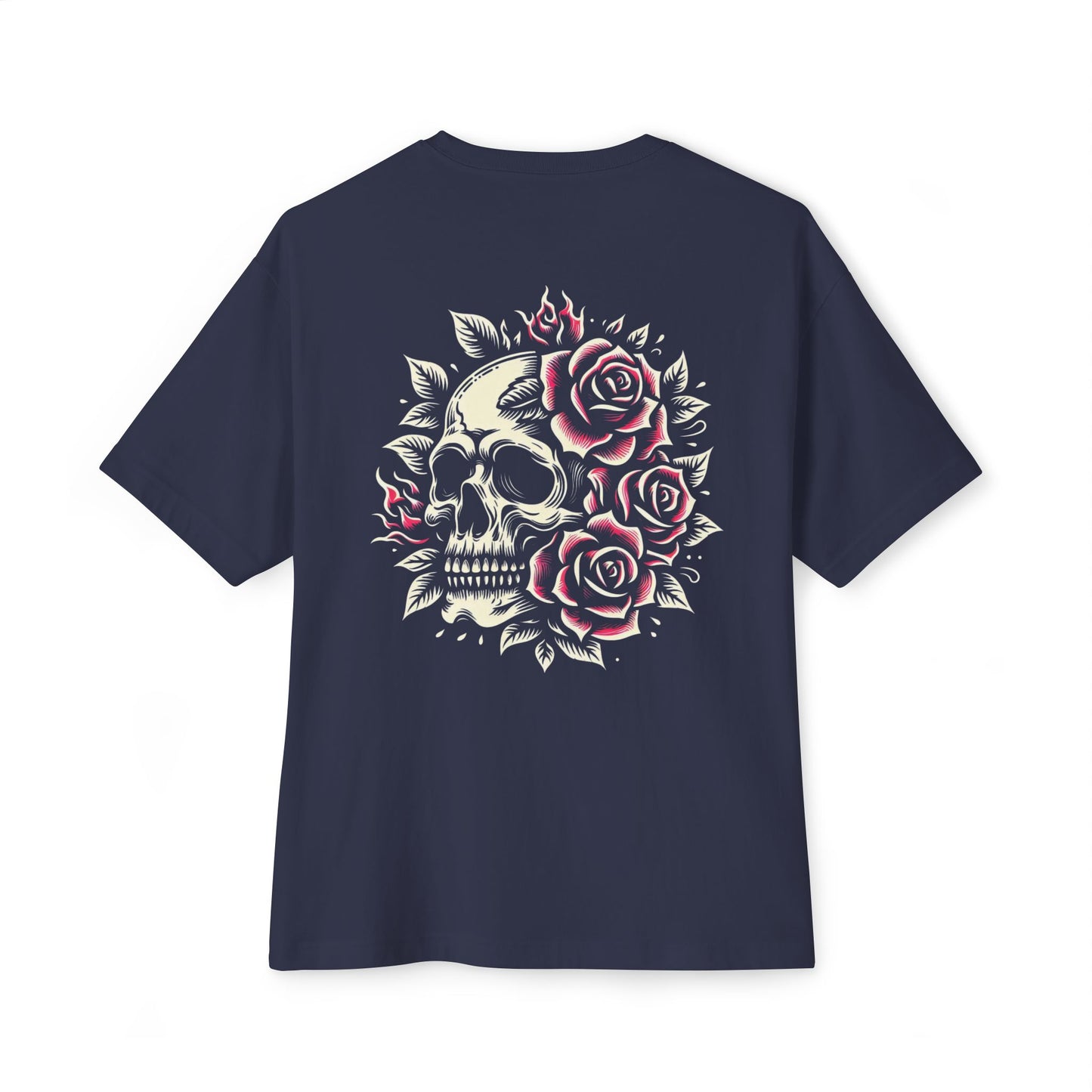 Thread and Thorn Skull Unisex Oversized Boxy Tee | Casual Streetwear, Gift for Her/Him, Trendy Summer Tee, Gothic Fashion, Edgy Look