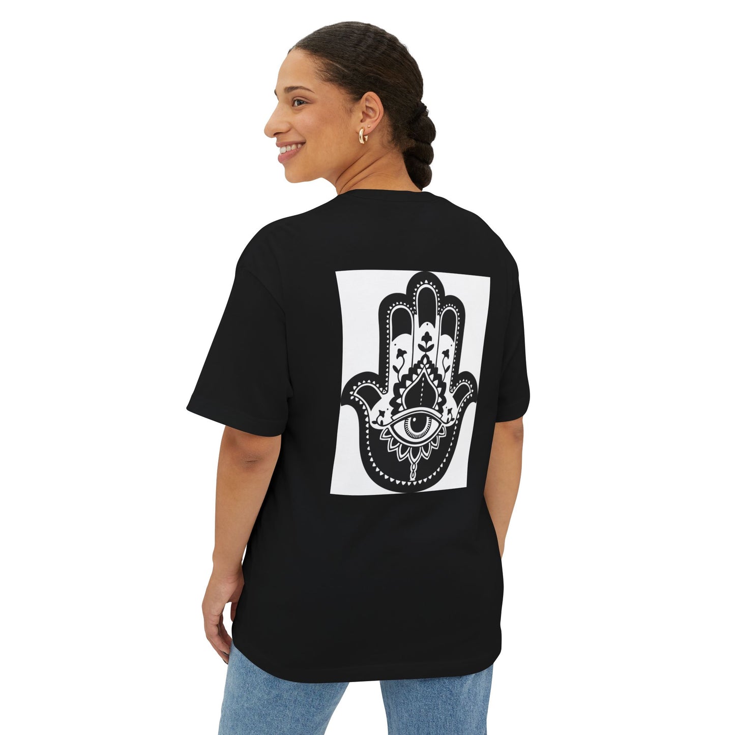 Bohemian Oversized Boxy Tee, Relaxed Fit Tee, Unisex Graphic T-Shirt, Trendy Casual Top, Gift for Yoga Lovers, Festival Wear