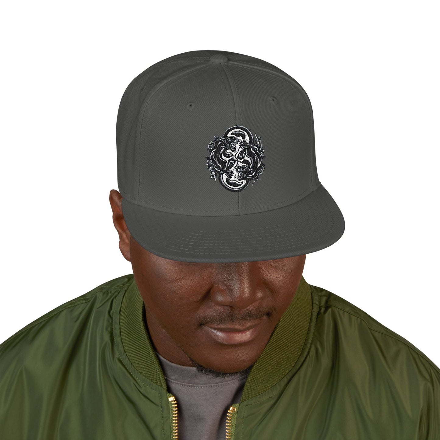 Thread and Thorn Stylish Embroidered Snapback Hat, Adjustable Cap, Sporty Headwear, Trendy Gift for Him/Her, Perfect for Summer Outings, Festivals