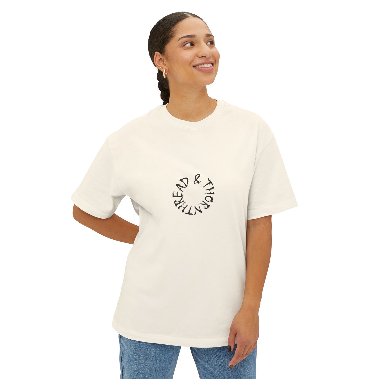 Thread and Thorn Tiger Graphic Tee, Unisex Oversized T-Shirt, Casual Streetwear, Summer Fashion, Gift for Animal Lovers, Festival Wear