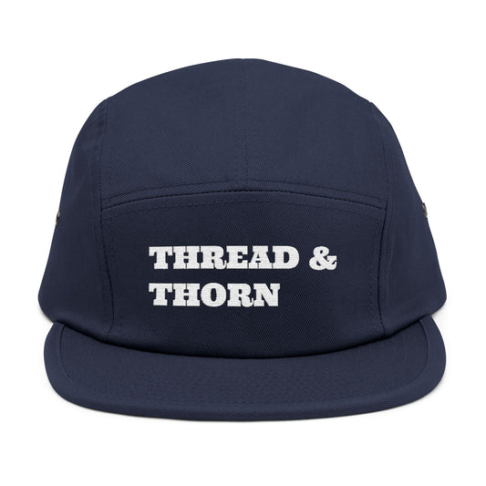 Thread & Thorn 5 Panel Cap - Trendy Casual Hat for Everyday Use, Adjustable Fit, Perfect for Outdoors, Festivals, and Gifts