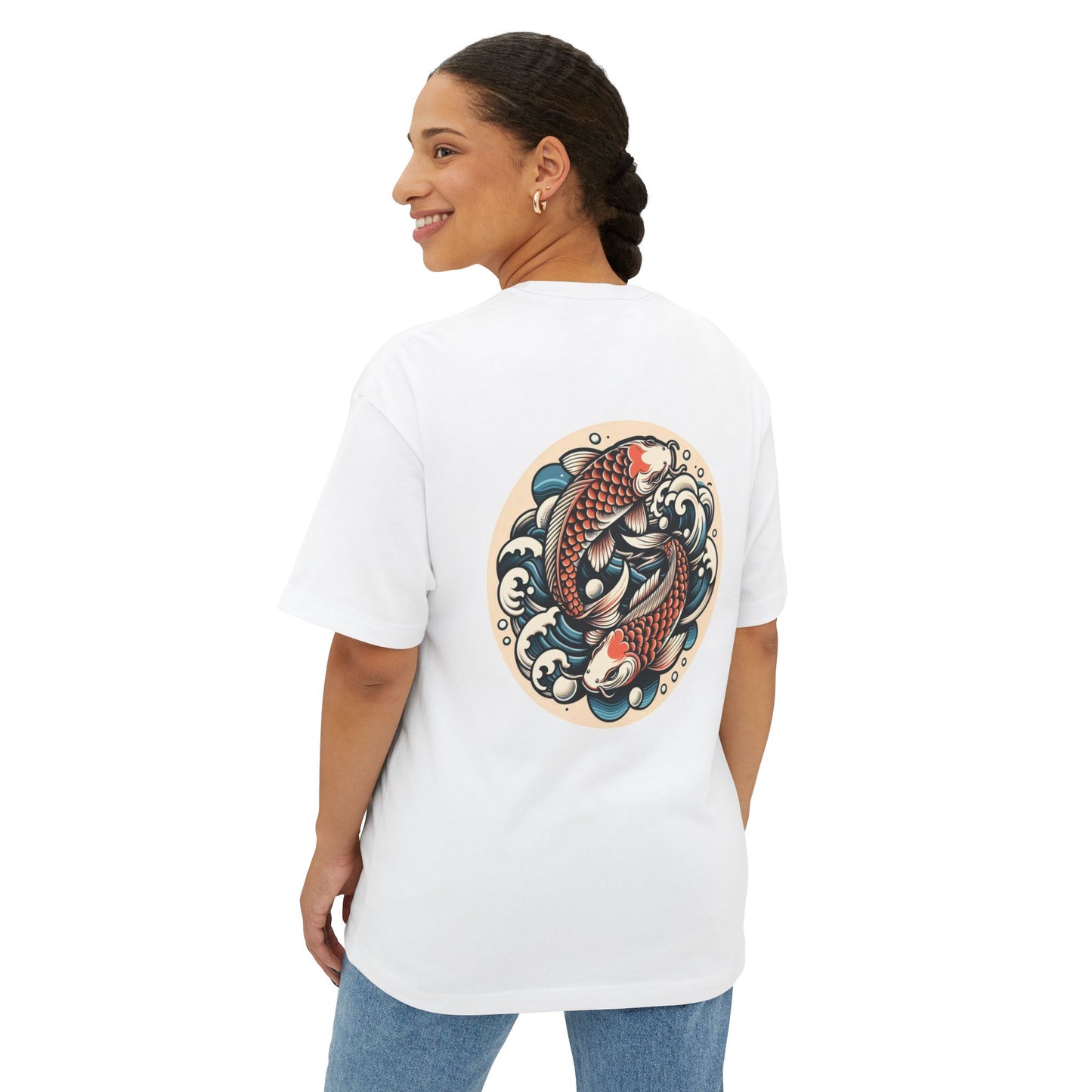 Thread and Thorn Koi Stylish Unisex Graphic Tee with Koi Design, Streetwear, Gift for Him/Her, Casual Outfit, Summer Essential, Art-Inspired Fashion