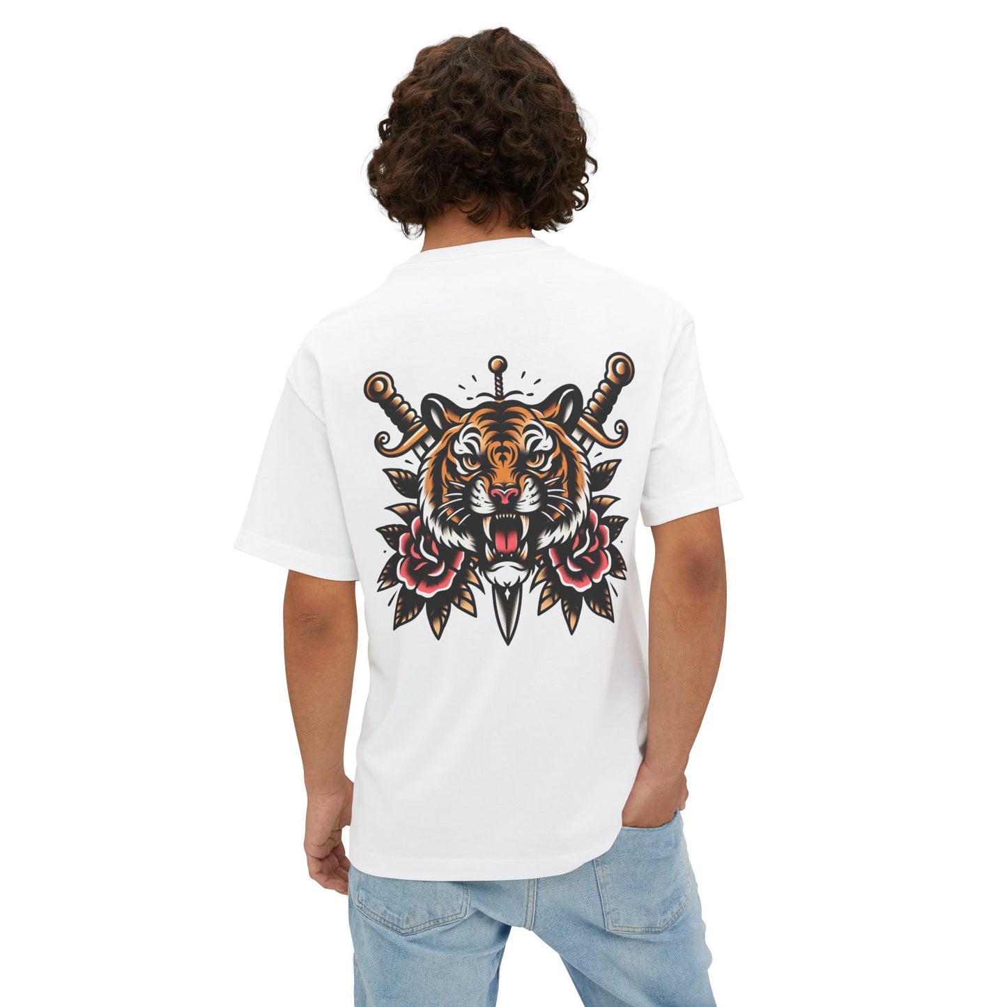 Thread and Thorn Tiger Graphic Tee, Unisex Oversized T-Shirt, Casual Streetwear, Summer Fashion, Gift for Animal Lovers, Festival Wear