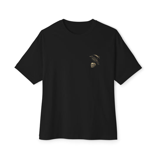 Grim Reaper Floral Oversized Tee, Unisex Tee, Casual Wear, Cool Streetwear, Halloween Apparel, Unique Graphic T-Shirt