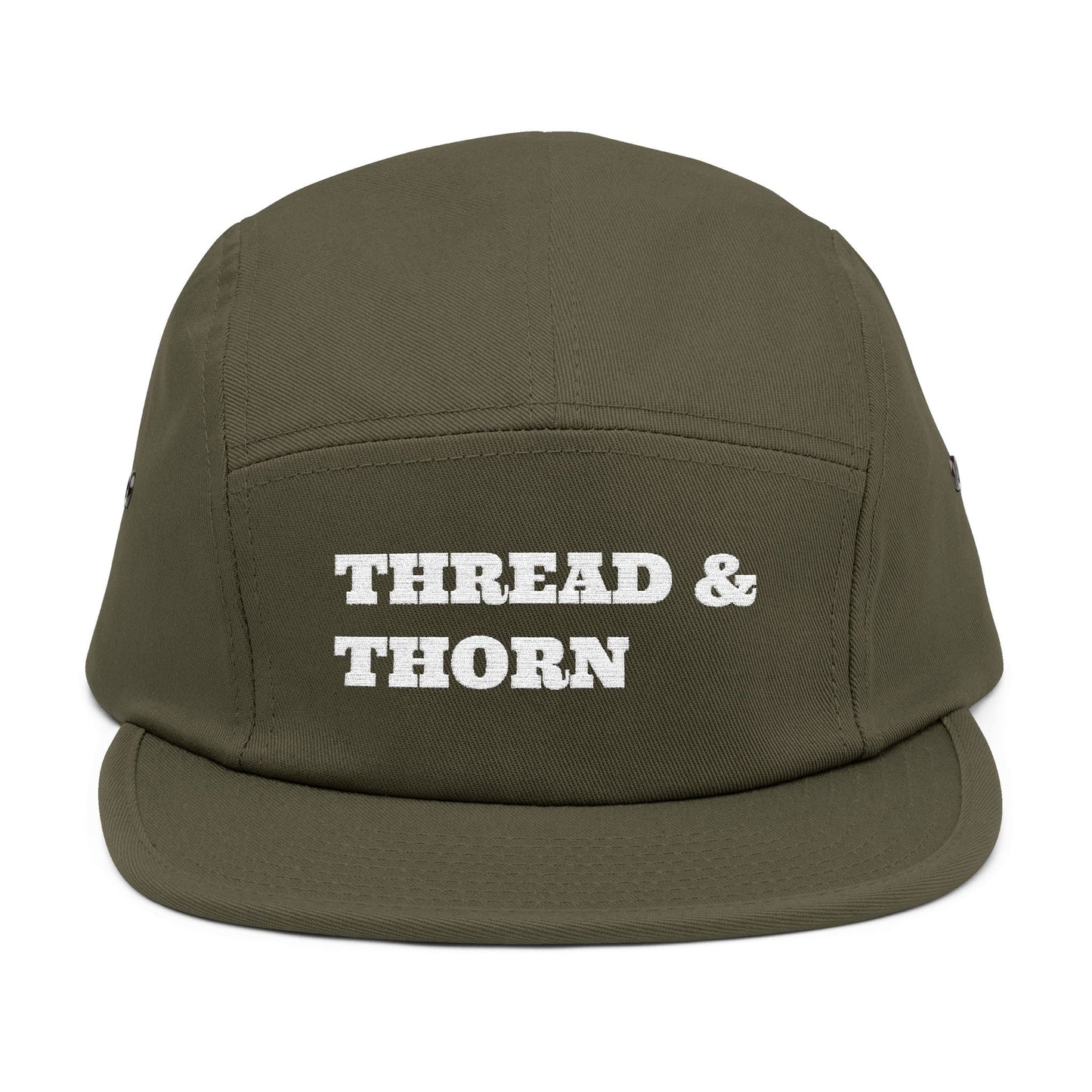 Thread & Thorn 5 Panel Cap - Trendy Casual Hat for Everyday Use, Adjustable Fit, Perfect for Outdoors, Festivals, and Gifts