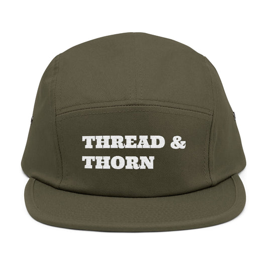 Thread & Thorn 5 Panel Cap - Trendy Casual Hat for Everyday Use, Adjustable Fit, Perfect for Outdoors, Festivals, and Gifts