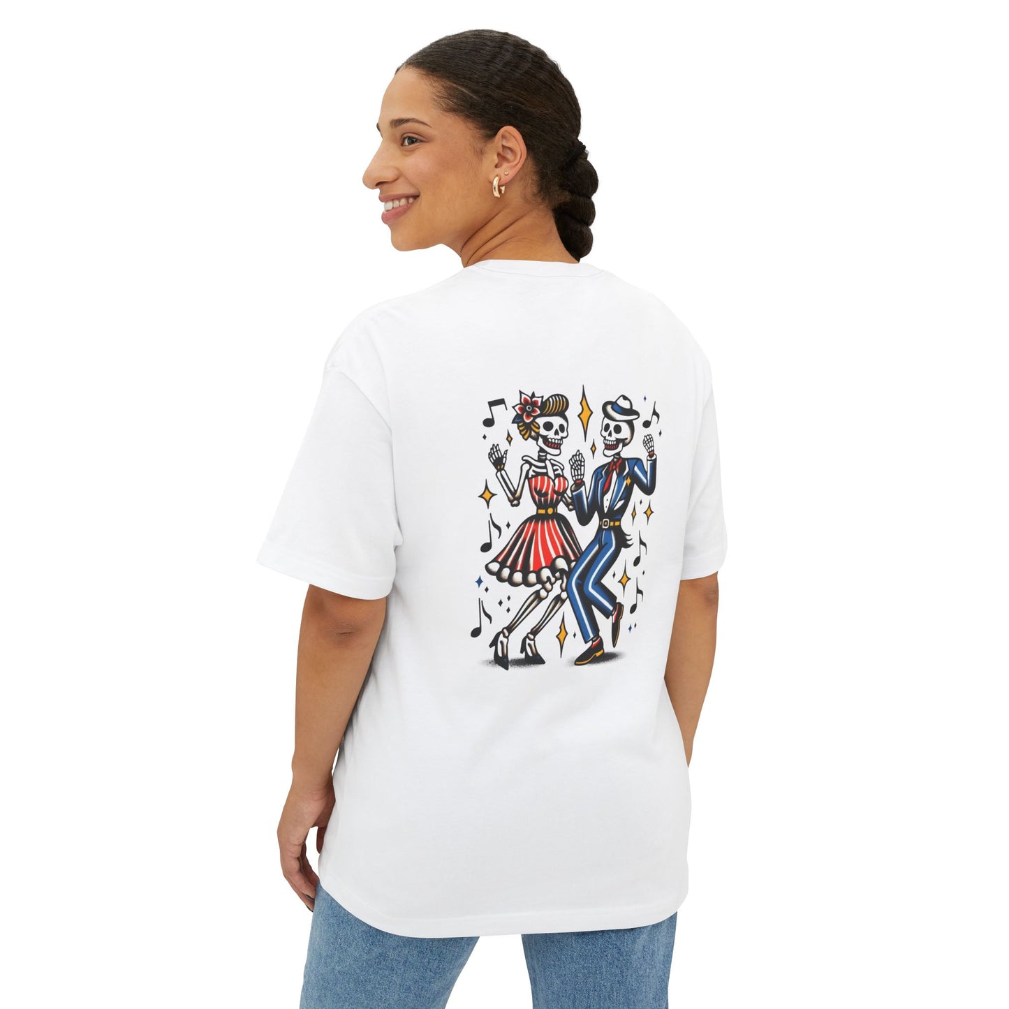 Thread and Thorn Unisex Oversized Boxy Tee with Retro Dance Skeleton Design | Perfect for Halloween Parties, Music Lovers, Casual Wear, Gift Ideas, [...]