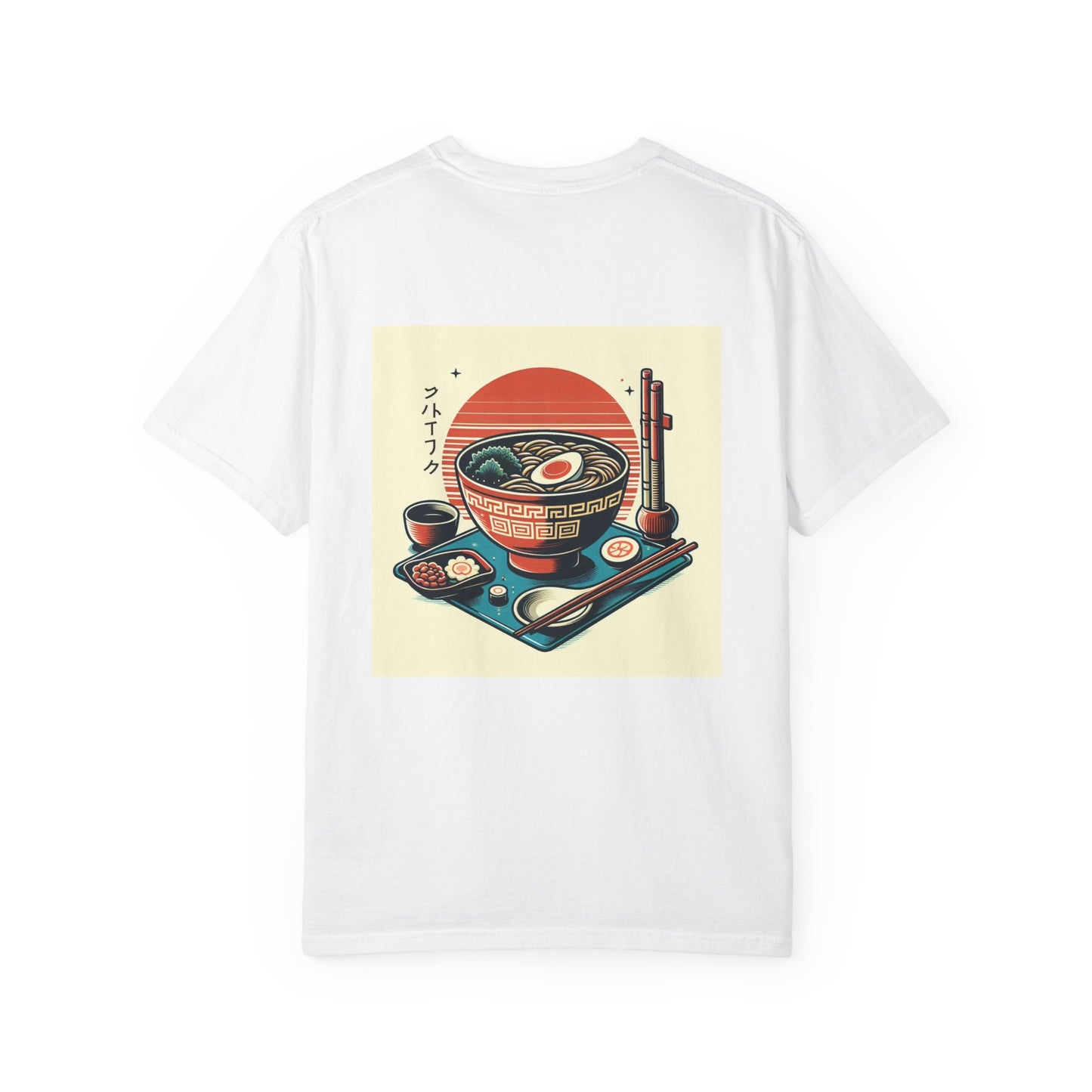 Japanese Ramen Garment-Dyed T-Shirt, Casual Wear, Unisex Top, Streetwear Essentials, Gift for Food Lovers, Summer Outfits