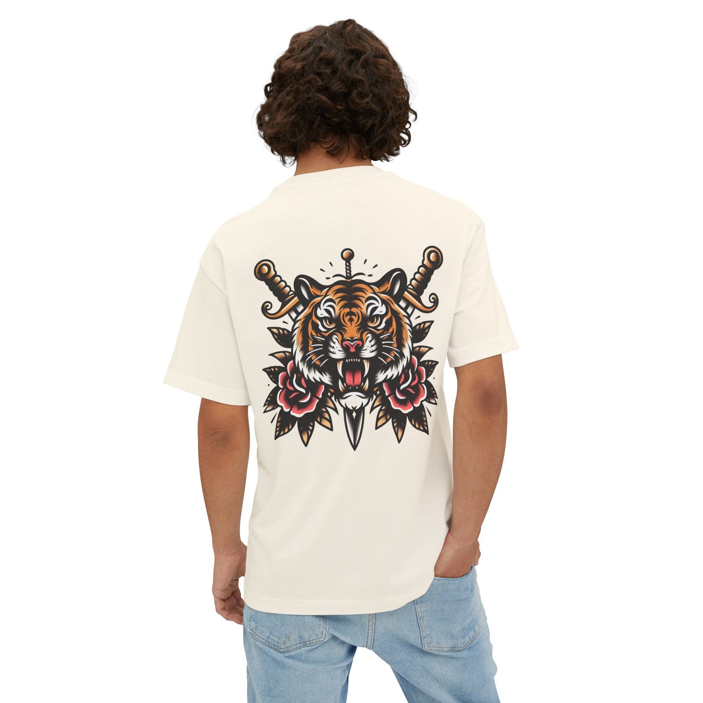 Thread and Thorn Tiger Graphic Tee, Unisex Oversized T-Shirt, Casual Streetwear, Summer Fashion, Gift for Animal Lovers, Festival Wear