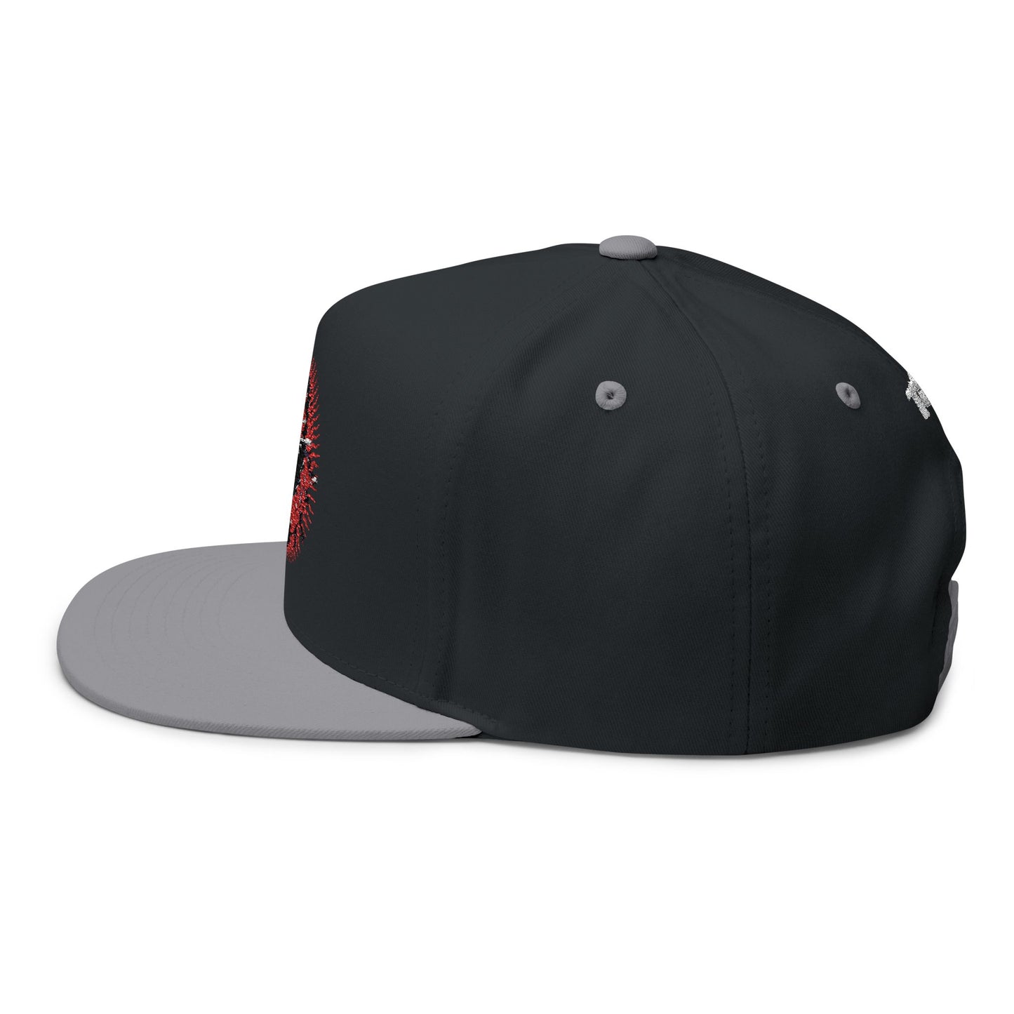 Thread and Thorn Embroidered Flat Bill Cap with Scorpion Design, Trendy Snapback Hat, Perfect for Outdoors, Casual Fashion, Unique Gift Idea