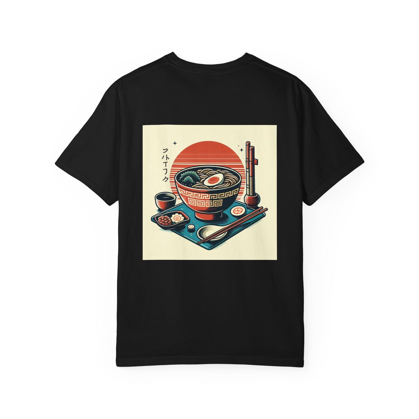 Japanese Ramen Garment-Dyed T-Shirt, Casual Wear, Unisex Top, Streetwear Essentials, Gift for Food Lovers, Summer Outfits